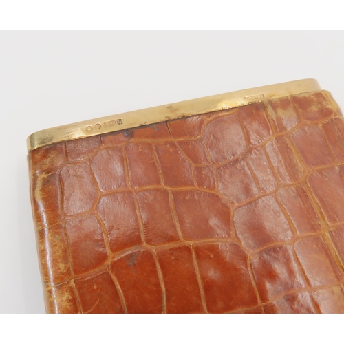 774 - An Asprey of London Crocodile cigarette case, with 9ct gold mounts, fully hallmarked A & Co Ltd,... 