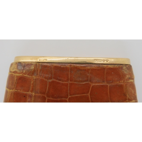 774 - An Asprey of London Crocodile cigarette case, with 9ct gold mounts, fully hallmarked A & Co Ltd,... 