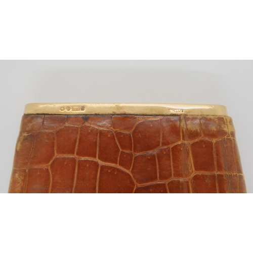 774 - An Asprey of London Crocodile cigarette case, with 9ct gold mounts, fully hallmarked A & Co Ltd,... 