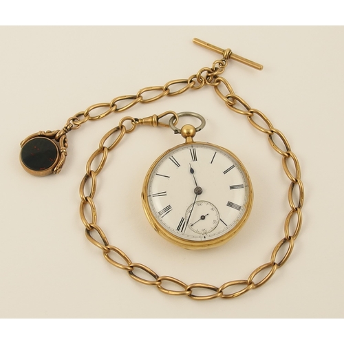 114 - An 18ct gold open faced pocket watch