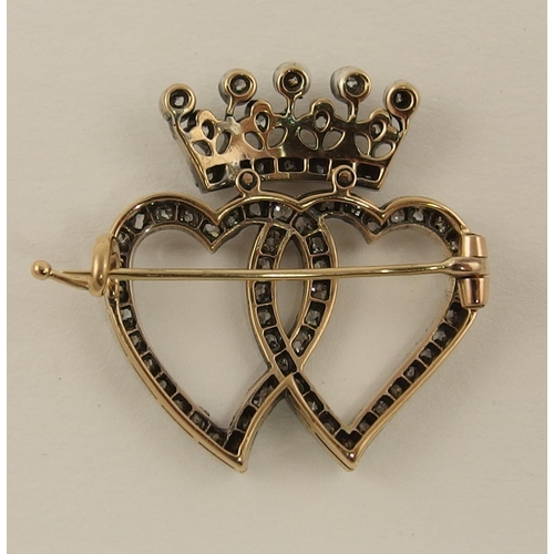 134 - A diamond set luckenbooth brooch