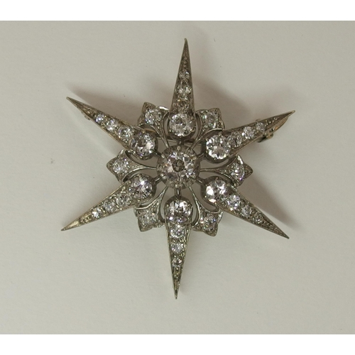 170 - A Victorian diamond star brooch