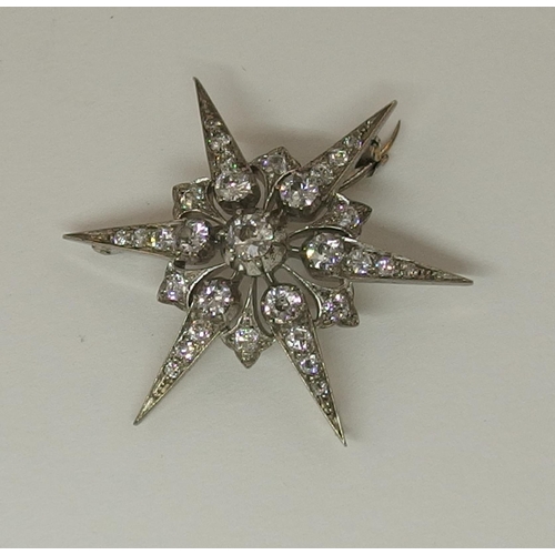 170 - A Victorian diamond star brooch