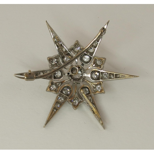 170 - A Victorian diamond star brooch