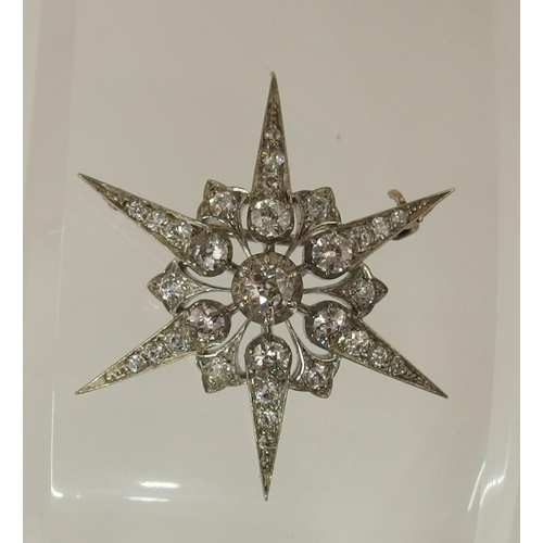 170 - A Victorian diamond star brooch