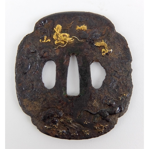 238 - A Japanese cast iron Tsuba