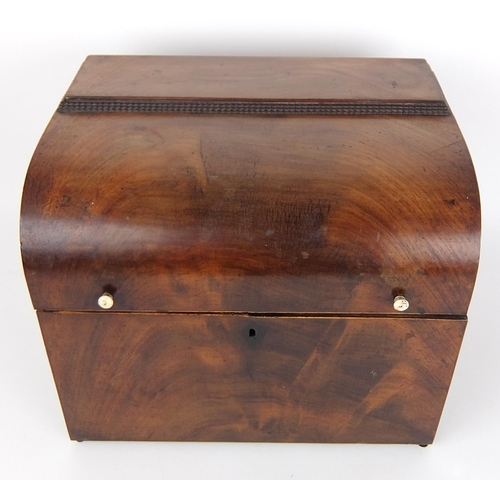 300 - A 19th Century mahogany domed decanter box