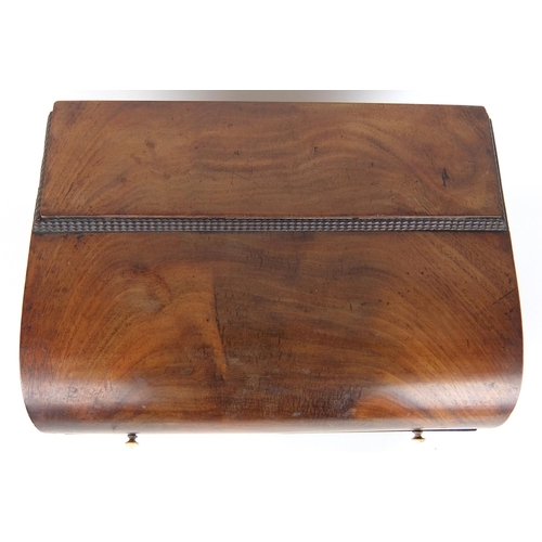 300 - A 19th Century mahogany domed decanter box