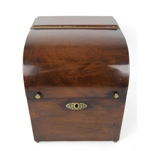 301 - A 19th Century mahogany domed decanter box