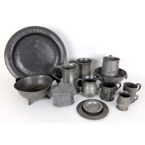 310 - A large collection of 19th Century pewter