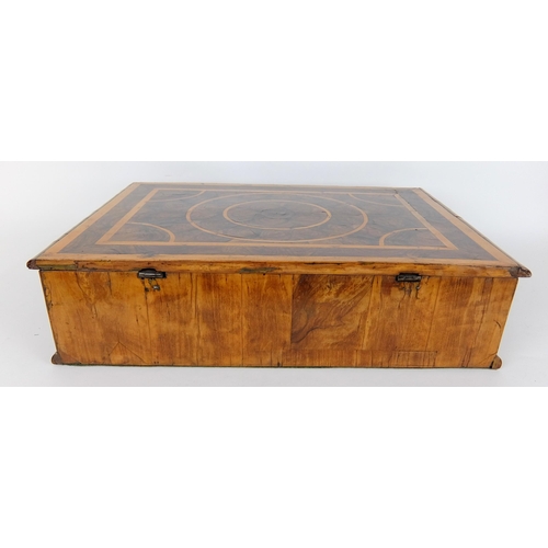 315 - A walnut oyster veneered rectangular dressing table box in the 17th Century style