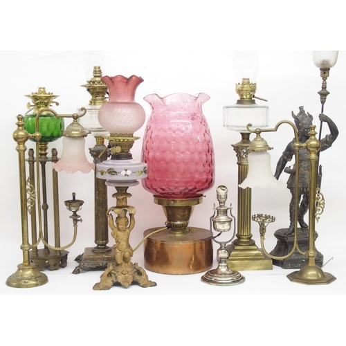 316 - A group of Edwardian table lamps