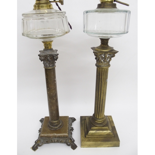 316 - A group of Edwardian table lamps