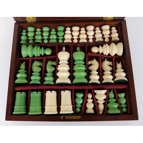 334 - An ivory chess set