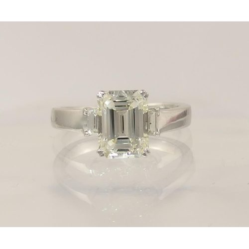 78 - A Substantial emerald cut diamond ring