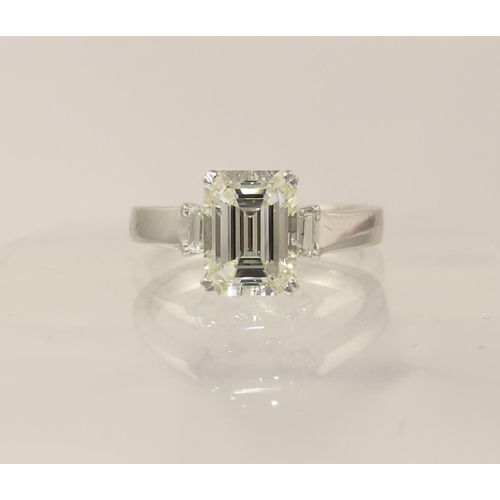 78 - A Substantial emerald cut diamond ring