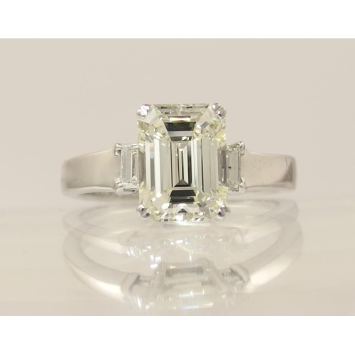 78 - A Substantial emerald cut diamond ring