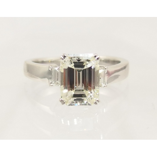 78 - A Substantial emerald cut diamond ring