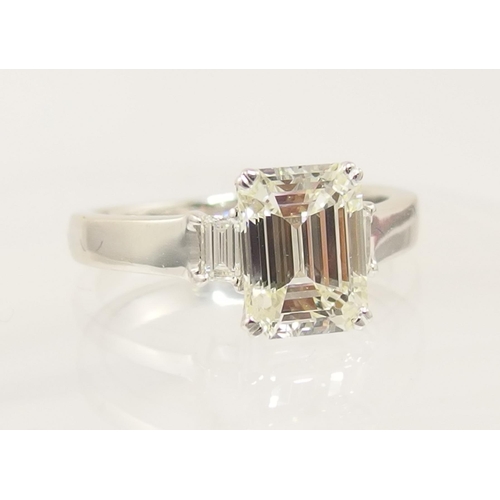 78 - A Substantial emerald cut diamond ring