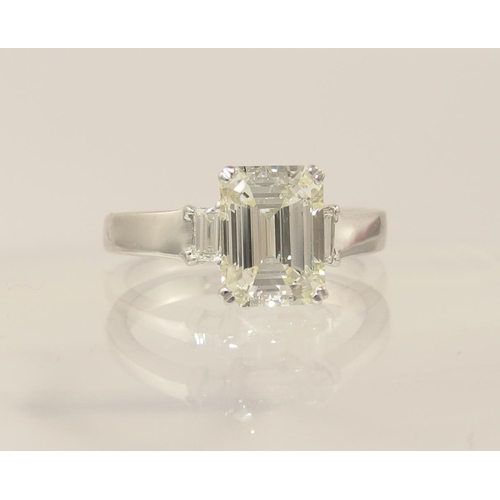 78 - A Substantial emerald cut diamond ring