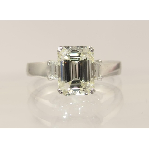 78 - A Substantial emerald cut diamond ring