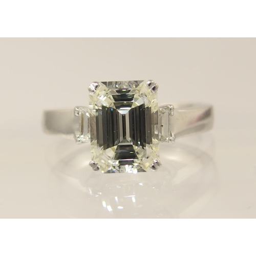 78 - A Substantial emerald cut diamond ring