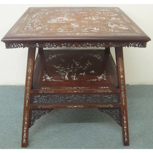 815 - A 20th Century Chinese hardwood inlaid occasional table