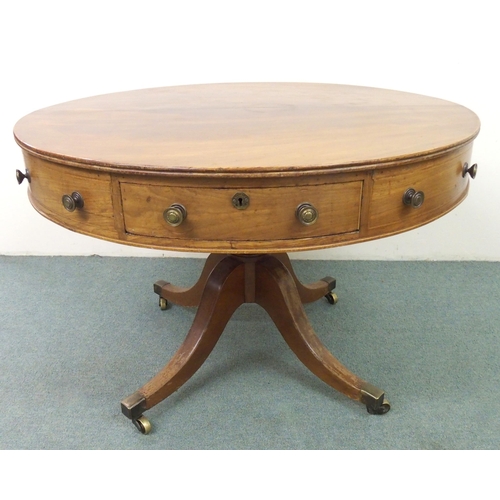 837 - A Regency mahogany library drum table