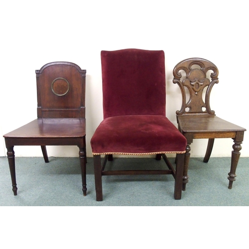 842 - Two Victorian hall chairs