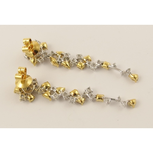 85 - A substantial pair of diamond drop earrings