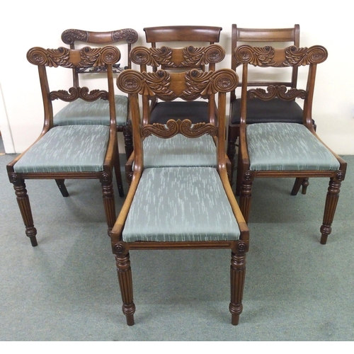 856 - A Harlequin set of seven 19th Century mahogany dining chairs