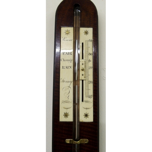 866 - Two 19th Century mahogany stick barometers