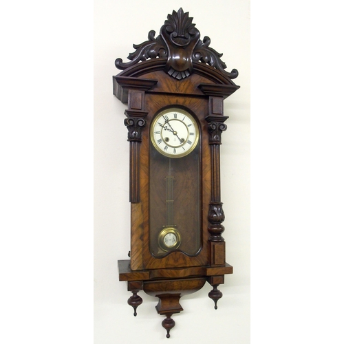 877 - A walnut cased Vienna wall clock by Gustav Becker