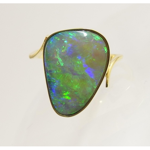 92 - A black opal ring