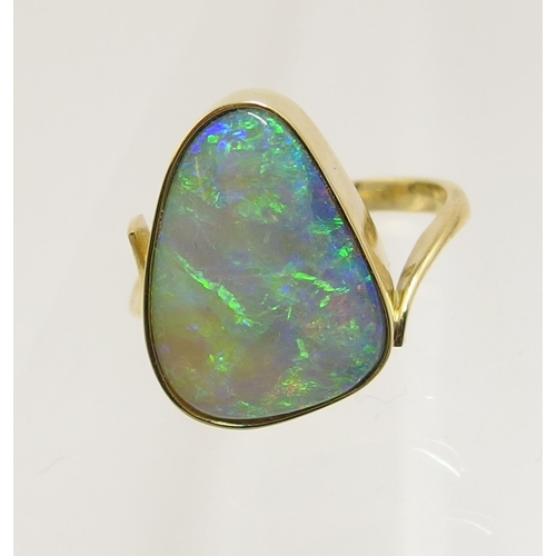 92 - A black opal ring