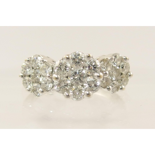 93 - An 18ct white gold diamond cluster ring