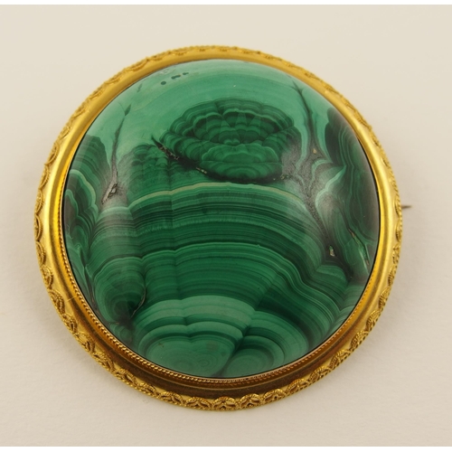 102 - Large malachite brooch