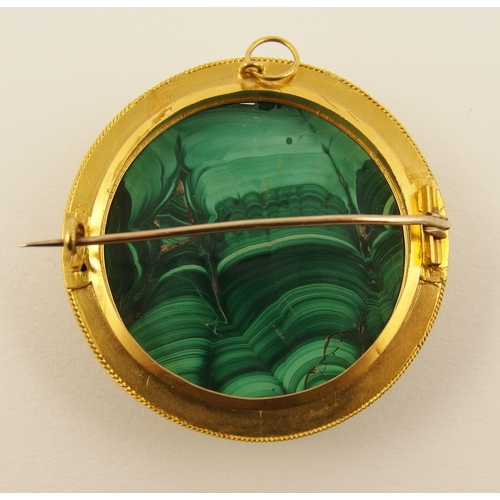 102 - Large malachite brooch