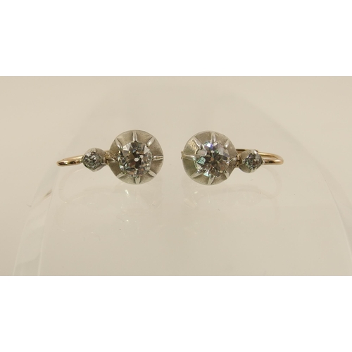 106 - A pair of old cut diamond earrings