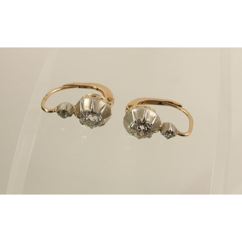 106 - A pair of old cut diamond earrings