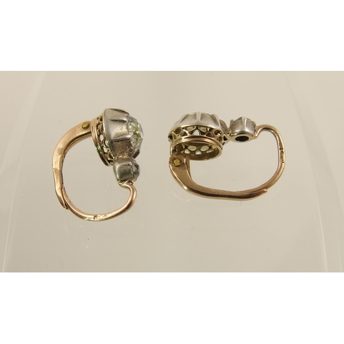 106 - A pair of old cut diamond earrings