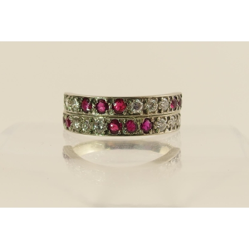 107 - A ruby and diamond ring