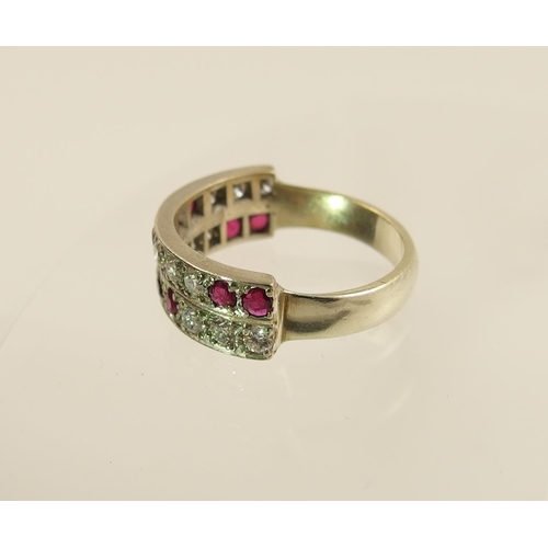 107 - A ruby and diamond ring