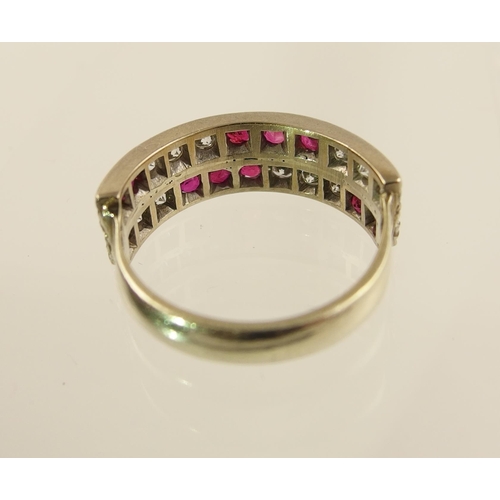 107 - A ruby and diamond ring