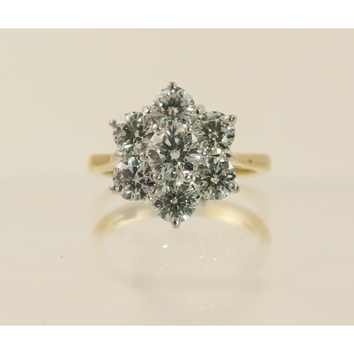 108 - A diamond flower ring