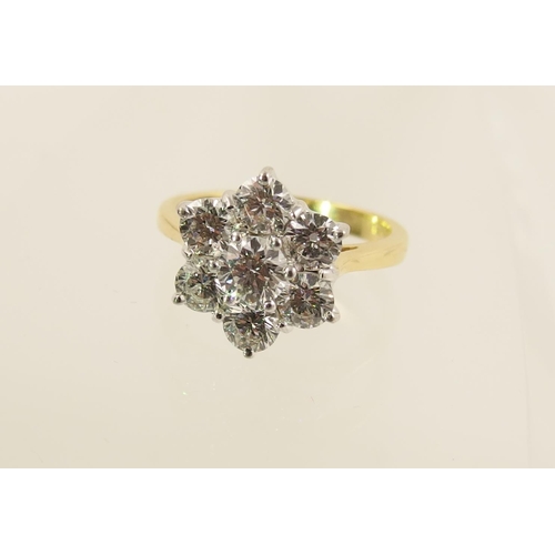 108 - A diamond flower ring