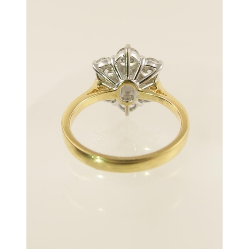 108 - A diamond flower ring