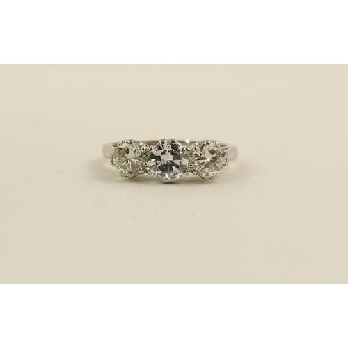 110 - A three stone diamond ring