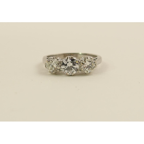 110 - A three stone diamond ring