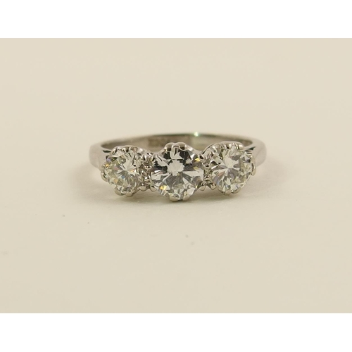 110 - A three stone diamond ring